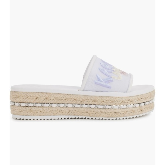 Karl Lagerfeld Kamara Embroidered Platform Slide Sandal - Picture 3 of 6